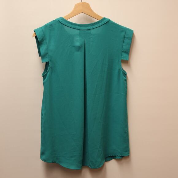 J. Crew V neck Top Stitched Women Size 2 Dress Top  Cap Sleeves Polyester Blend - Picture 11 of 14
